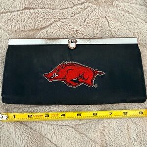 Vintage Arkansas Razorbacks Hogs Nylon wallet clutch snap close collector piece